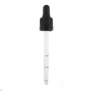 Black Tamper Evident Hole Cap, Black Bulb & 105mm Graduated Pipette