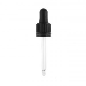 Black Tamper Evident Hole Cap, Black Bulb & 77mm Pipette