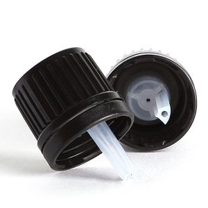 GL18 Black Tamper Evident Cap with 1.0mm Dropper