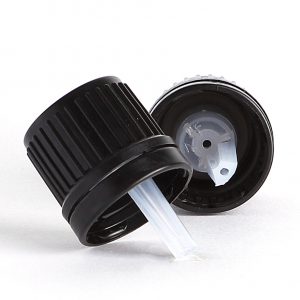 GL18 Black Tamper Evident Cap with 1.5mm Dropper