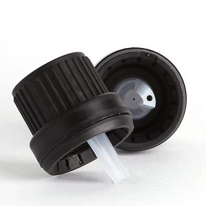 GL18 Black Tamper Evident Cap with 0.5mm Dropper