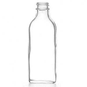 100ml Clear Sloping Shoulder Flat Glass Bottle R3/24