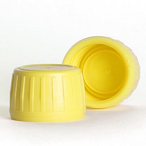 Yellow Tamper Evident Bore Seal Cap PP28
