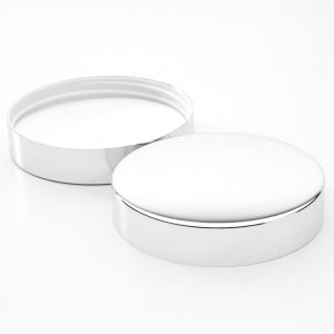 Gloss Silver Aluminium/PP Cap with EPE Liner R3 89mm