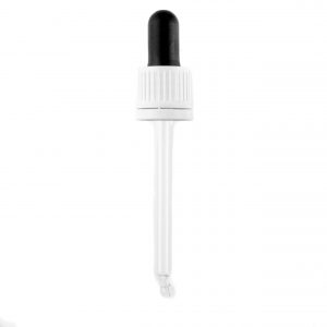 GL18 White Tamper Evident Hole Cap, Black Butyl Bulb & 87mm Pipette