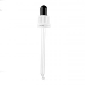 GL18 White Tamper Evident Hole Cap, Black Bulb & 102mm Pipette