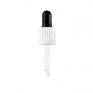 GL18 White Tamper Evident Hole Cap, Black Bulb & 61mm Pipette