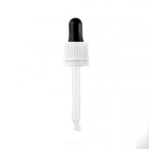 GL18 White Tamper Evident Hole Cap, Black Bulb & 77mm Pipette