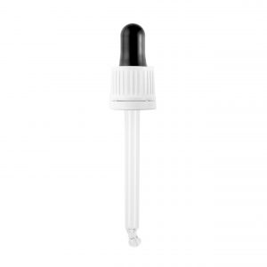GL18 White Tamper Evident Hole Cap, Black Bulb & 87mm Pipette