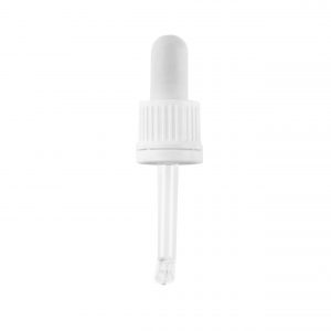 GL18 White Tamper Evident Hole Cap, White Natural Bulb & 59mm Pipette
