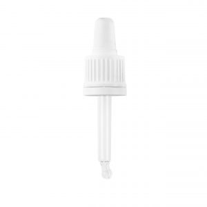 GL18 White Tamper Evident Hole Cap,  White Natural Bulb & 77mm Pipette