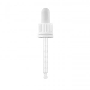 GL18 White Tamper Evident Hole Cap,  White Natural Bulb & 77mm G.Pipette