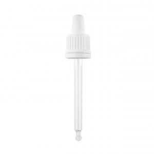 GL18 White Tamper Evident Hole Cap, White Natural Bulb & 87mm Pipette