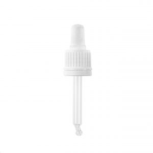 GL18 White Tamper Evident Hole Cap, White TPE Bulb & 68mm Pipette