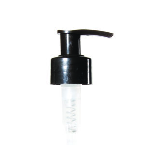 Black PP Lotion pump with square shoulder & smooth body - 24/410