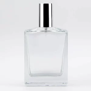 50ml BEAU Fragrance Bottle with Bright  Silver Push-On Atomiser and Bright Silver Aluminium Tri-Cap