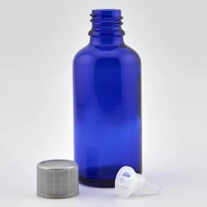 50ml York bottle GL18 with Silver Cap & 0.8mm Dropper