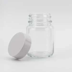 30ml Clear Glass Powder Jar and White Urea Cap
