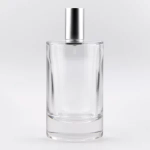 100ml SARA Fragrance Bottle with Matt  Silver Push-On Atomiser and Matt Silver Aluminium Tri-Cap