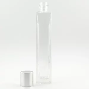 50ml EMPIRE Fragrance Bottle Screw Neck with 18/415 Bright Silver Aluminium Body Flat Cap