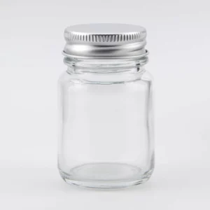 30ml Clear Glass Powder Jar and Aluminium Screw Cap