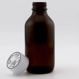 100ml WINCHESTER Amber Glass with 24mm White Clic Loc Cap H&A design