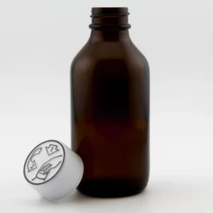 100ml WINCHESTER Amber Glass with 24mm White Clic Loc Cap H&A design IHS liner