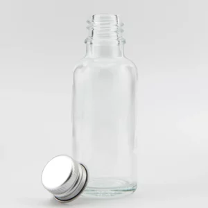 30ml MARLOW Clear Bottle with Silver Aluminium Cap
