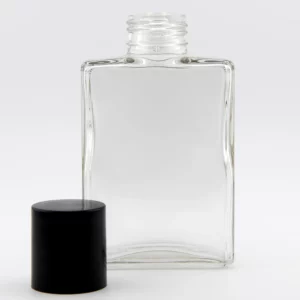 125ml Glass Sprinkler neck bottle with 28/410 neck & Black cap with HDPE insert