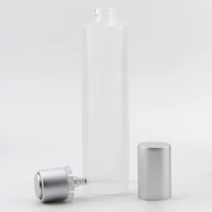 25ml APOLLO Acid Etched glass 15FEA with Matt Silver Push-On Atomiser and Matt Silver Aluminium Tri-Cap
