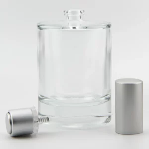 75ml AOS Clear Fragrance Bottle15FEA with Matt Silver Push-On Atomiser and Matt Silver Aluminium Tri-Cap