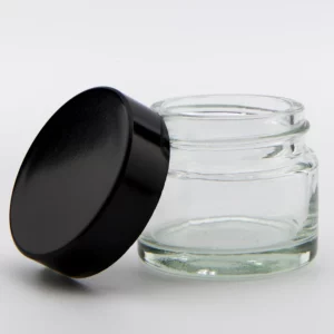 15ml Clear Glass Ointment Jar and Black Urea PVDC lined cap