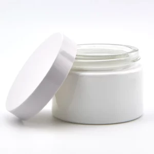 50ml MILANO Glass Jar Sprayed White and White Urea Cap