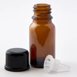 10ml Amber Newark Glass Bottle with GL18 Black Cap and 0.8mm Dropper