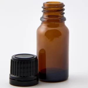 10ml Amber Newark Glass Bottle with GL18 Black Tamper Evident Boreseal Cap