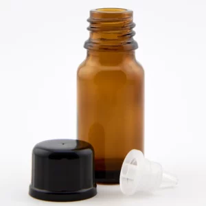 10ml Amber Kingston Bottle with Black Cap and 0.8mm Dropper