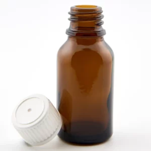 15ml Amber Newark Glass Bottle with GL18 White Boreseal Cap