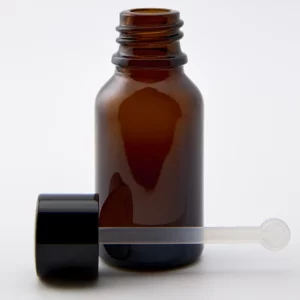 15ml Amber Newark Glass Bottle with GL18 Gloss Black Spatula