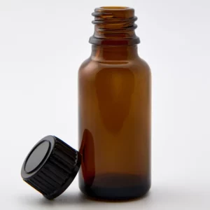 20ml Amber Newark Glass Bottle with GL18 Black Boreseal Cap