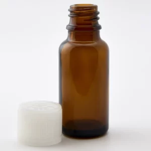 20ml Amber Newark Glass Bottle with Natural GL18 Child Resistant Cap