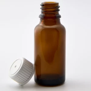 20ml Amber Newark Glass Bottle with GL18 White Boreseal Cap