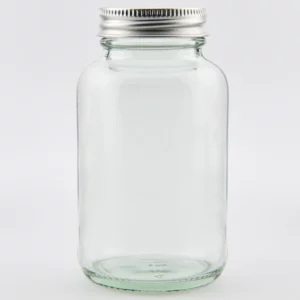 4oz 118ml Clear Glass Powder Jar and R3/38 Aluminium EPE lined cap