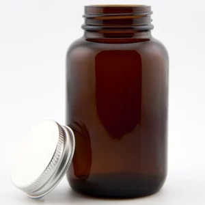 4oz 118ml Amber Glass Powder Jar and R3/38 Aluminium EPE lined cap