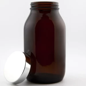 500ml Clear Glass Powder Jar and R3/58 Bright silver PVDC lined with Aluminium Sheath