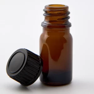 5ml Amber Newark Glass Bottle with GL18 Black Boreseal Cap