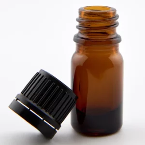 5ml Amber Newark Glass Bottle with GL18 Black Tamper Evident Boreseal Cap