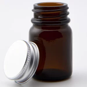 15ml Amber Glass Powder Jar and R3/28 Aluminium EPE Lined Cap