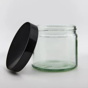 250ml Clear Ointment Jar and R3/83 Black Urea PVDC lined Cap