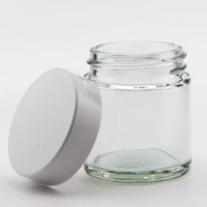 30ml Clear Glass Ointment Jar and  White Urea PVDC lined cap