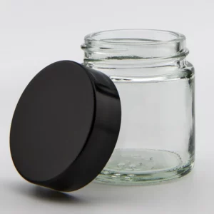 30ml Clear Glass Ointment Jar and Black Urea PVDC lined cap